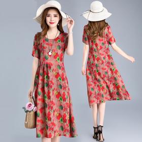 MQ-1315-1夏季新款韩版宽松显瘦天丝碎花连衣裙YY