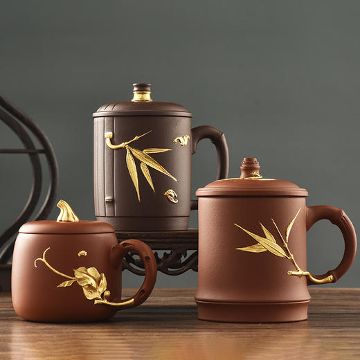 金陵金箔紫砂茶杯 商品图4