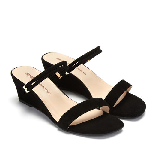 西村名物夏季新款两穿坡跟凉鞋X29BJ20181 商品图1