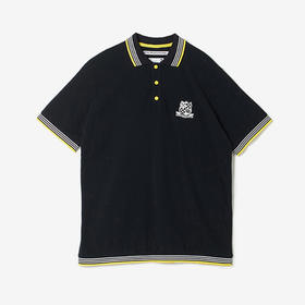 White Mountaineering EMBLEM EMBROIDERED POLO SHIRT 刺绣徽章超长棉鹿子短袖POLO