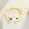 DSY-D1411纯银时尚个性镀金气质南红玛瑙开口手环 商品缩略图1