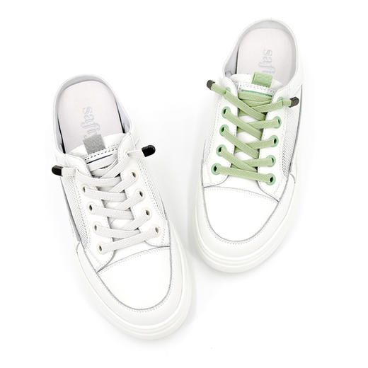 索菲娅safiya 小白拖 厚底网面一脚蹬凉拖SF03110011 商品图4