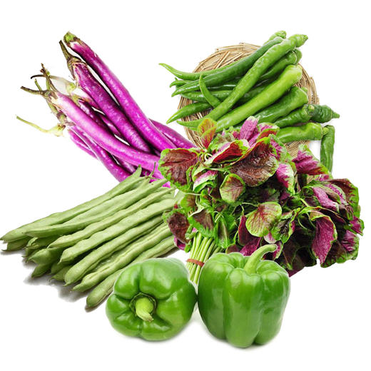 有机蔬菜组合（茄子/四季豆/尖椒/苋菜四选二）共800g 商品图0