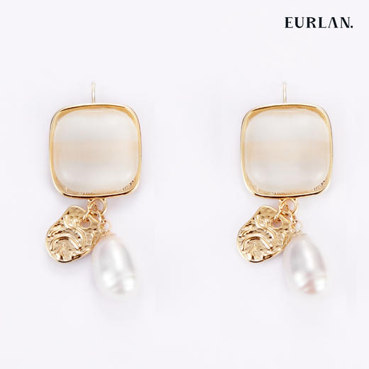 EURLAN.  A系列 珍珠猫眼石耳环 商品图0