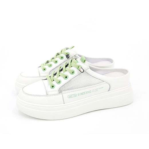 索菲娅safiya 小白拖 厚底网面一脚蹬凉拖SF03110011 商品图0