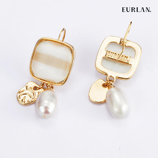 EURLAN.  A系列 珍珠猫眼石耳环 商品图1