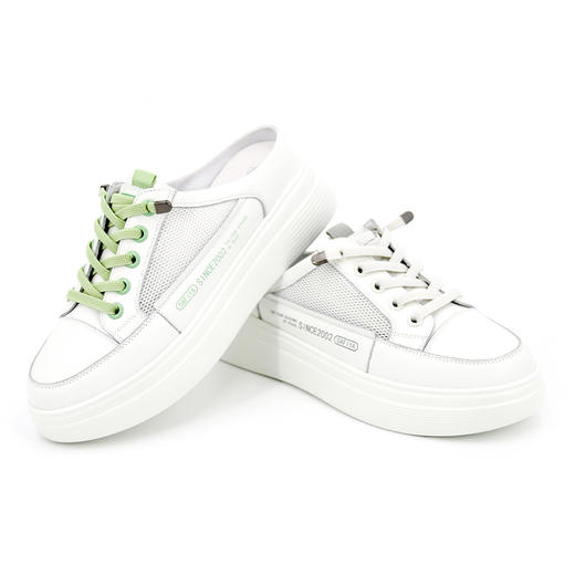 索菲娅safiya 小白拖 厚底网面一脚蹬凉拖SF03110011 商品图3