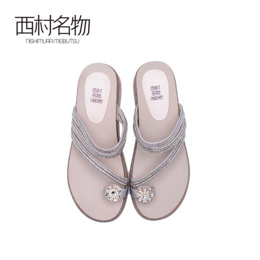 西村名物2020夏女外穿凉拖厚底时尚一字拖舒适透气拖鞋X20BJ23811 商品图2