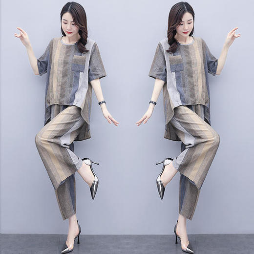 CQ-JMLS2066时尚气质百搭宽松优雅大码套装【优】 商品图3