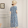 清仓秒杀丁摩 真丝连衣裙女新款桑蚕丝连衣裙中长款A字裙碎花裙子20-164HS-DA499 商品缩略图6