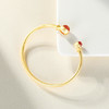 DSY-D1411纯银时尚个性镀金气质南红玛瑙开口手环 商品缩略图3