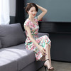 ASE-2282真丝桑蚕丝印花复古连衣裙 商品缩略图3