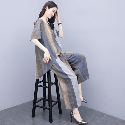 CQ-JMLS2066时尚气质百搭宽松优雅大码套装【优】 商品图1