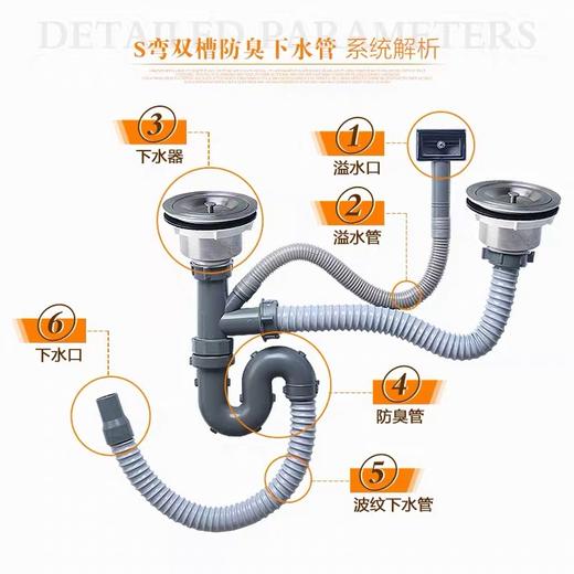GB：1839 菜盆下水套装  双槽 商品图1