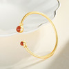 DSY-D1411纯银时尚个性镀金气质南红玛瑙开口手环 商品缩略图2