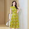HZY-ASE2277新款复古气质桑蚕丝碎花改良旗袍裙 商品缩略图1