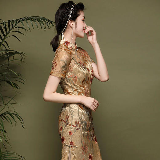 OYCP-20115新款复古气质刺绣改良旗袍裙 商品图2