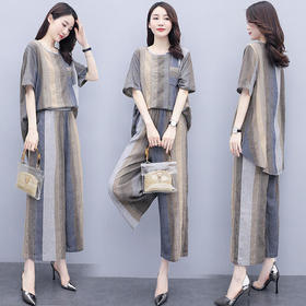 CQ-JMLS2066时尚气质百搭宽松优雅大码套装【优】