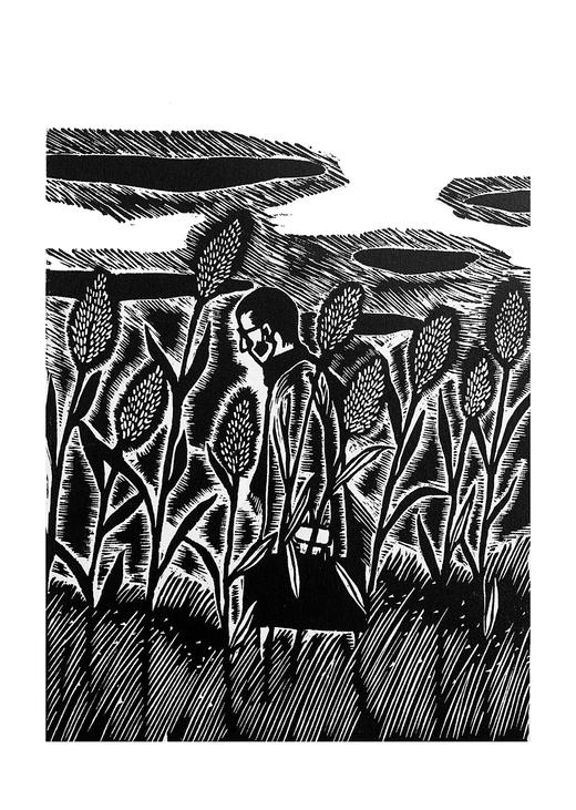 黑白木刻尝试集版画插图原作集i不带画框