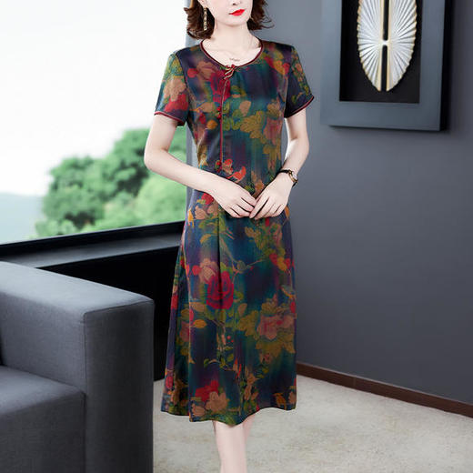 AHM-ssys8631夏季新款复古时尚气质修身旗袍裙 商品图1