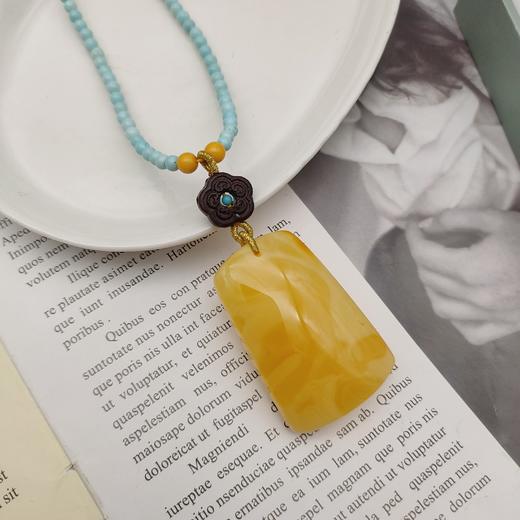 蜜蜡方牌项链 商品图3