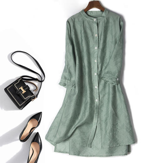 丁摩 夏季新款天丝提花时尚洋气百搭宽松衬衫防晒衣开衫薄外套20-167DR299 商品图1