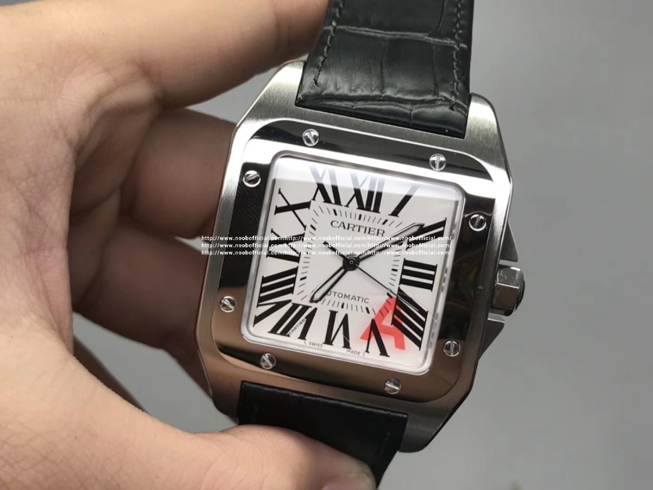 v6cartier山度士瑞士2824机械尺寸41x51x105mm版本男表不透底1比1壳带