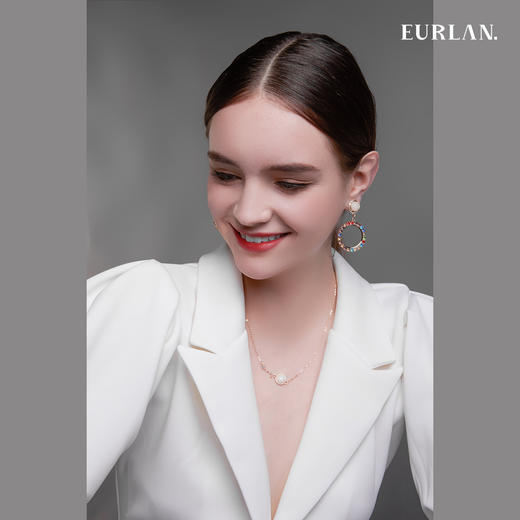EURLAN.  X系列  玛瑙石项链 优雅白 商品图5