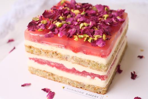 西瓜蛋糕|慕斯蛋糕，香法露玫瑰奶油+8424西瓜夹心+开心果达克瓦兹胚 商品图3