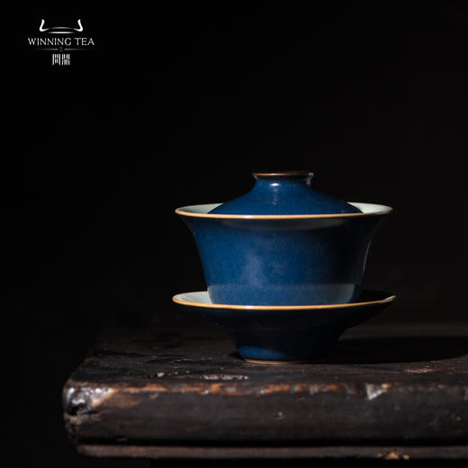 问鼎汝瓷鼎峰系列黛蓝三才盖碗（缺货） 商品图0