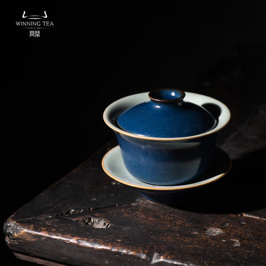 问鼎汝瓷鼎峰系列黛蓝三才盖碗（缺货） 商品图1