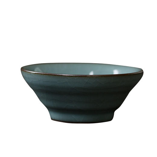 茶香记  哥窑粉青 仿古杯  紫口铁足  青碧莹润  开片纹理 商品图4