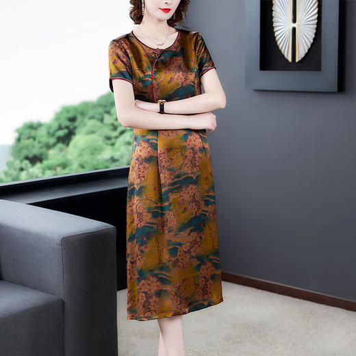 AHM-ssys8631夏季新款复古时尚气质修身旗袍裙 商品图0
