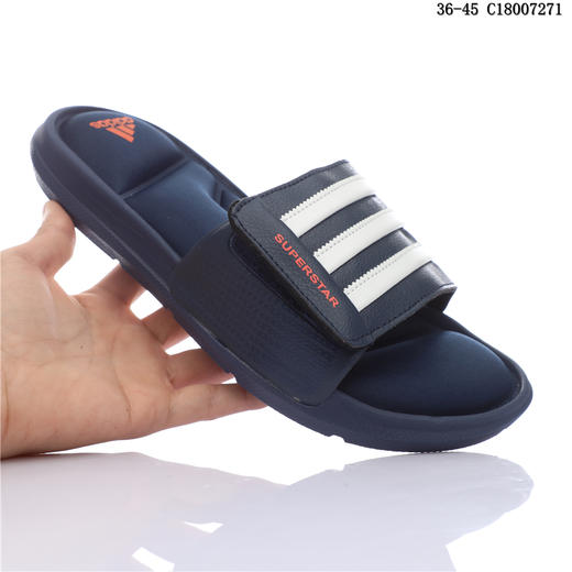 阿迪达斯 Adidas Superstar 5G 夏季潮流魔术贴 休闲沙滩拖鞋 商品图3