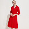 EITIE爱特爱品牌女装春季新款时尚气质V领中腰羊毛连衣裙中裙5707407 商品缩略图0