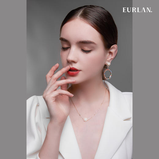 EURLAN.  X系列  玛瑙石项链 优雅白 商品图3