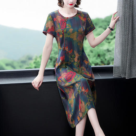 AHM-ssys8631夏季新款复古时尚气质修身旗袍裙 商品图2