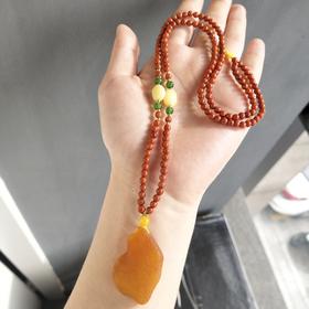 南红老蜜蜡项链