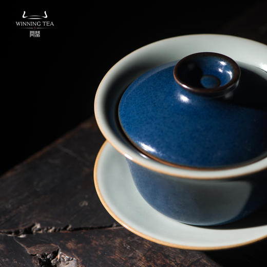 问鼎汝瓷鼎峰系列黛蓝三才盖碗（缺货） 商品图3