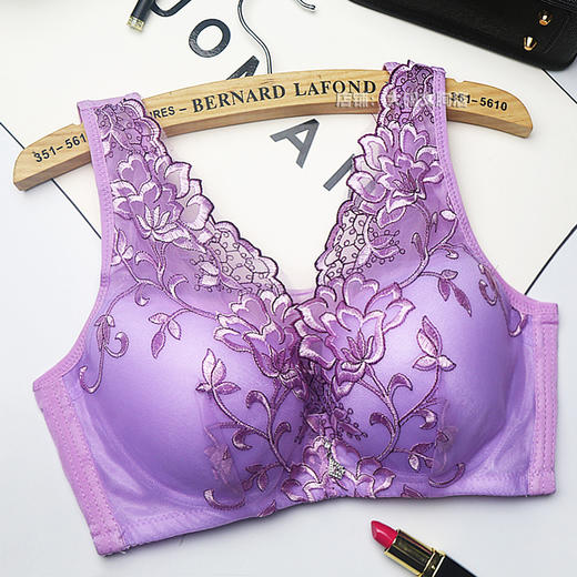 pdd大码刺绣文胸薄款调整型收副乳文胸内衣zxh