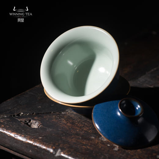 问鼎汝瓷鼎峰系列黛蓝三才盖碗（缺货） 商品图2