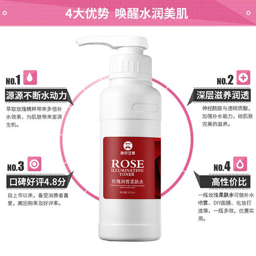 【本月秒杀价】【新升级】玫瑰润晳柔肤水【排浊亮肤 深层补水 亲肤易吸收 爽肤水】500ml 商品图2