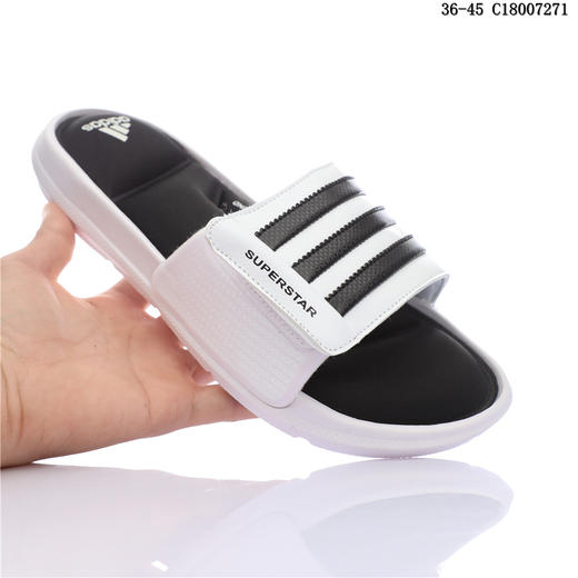 阿迪达斯 Adidas Superstar 5G 夏季潮流魔术贴 休闲沙滩拖鞋 商品图1