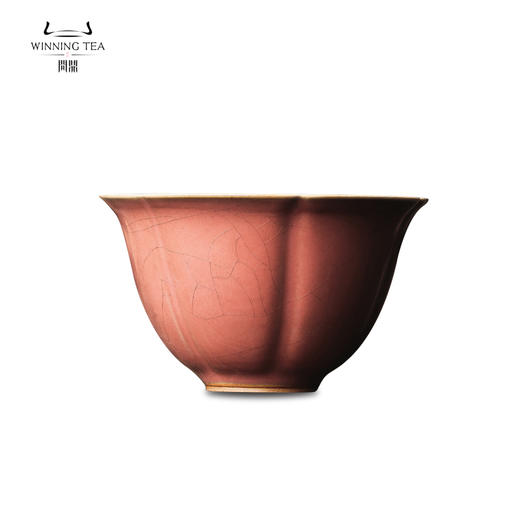 问鼎汝瓷萼红大葵口杯（缺货） 商品图4