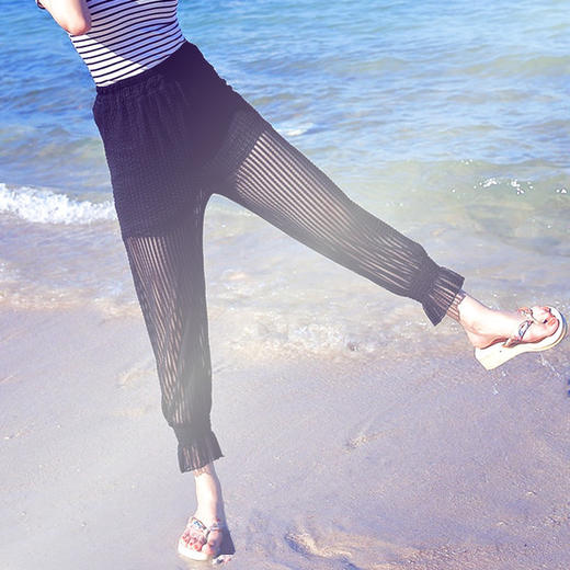 【防蚊"神仙裤"】雪纺防晒凉凉裤,女夏宽松防蚊,网纱哈伦小脚九分裤薄