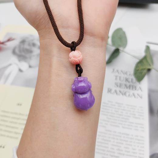 紫云母小猪项链(带绳) 商品图3