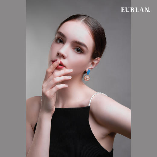 EURLAN.  D系列 幸运球耳环 蓝色 商品图2