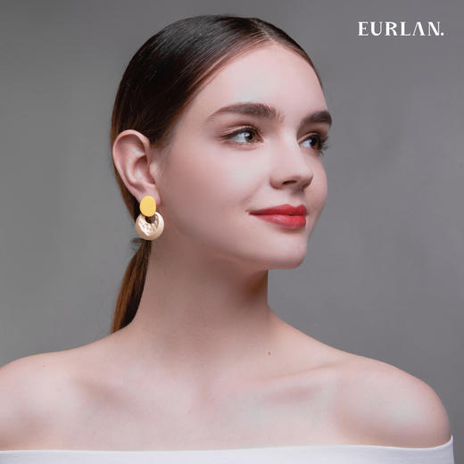EURLAN.  C系列  柠檬黄 时尚耳环 商品图2
