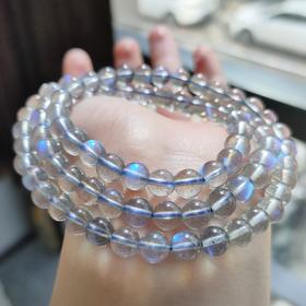 蓝光灰月光3圈手串