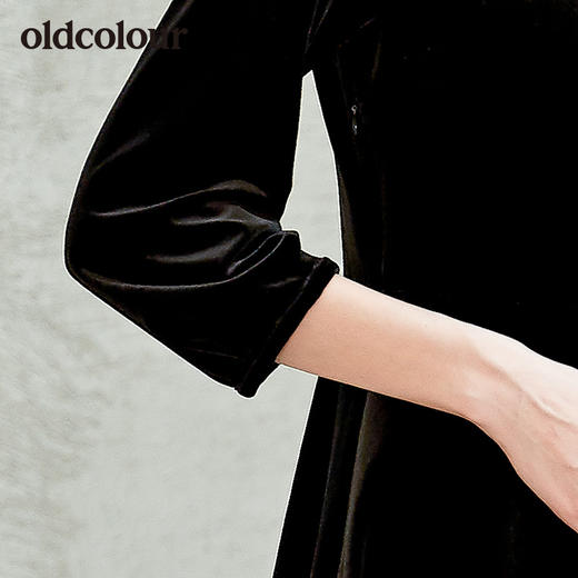 oldcolour新款时尚蕾丝边圆领修身连衣裙女 商品图3